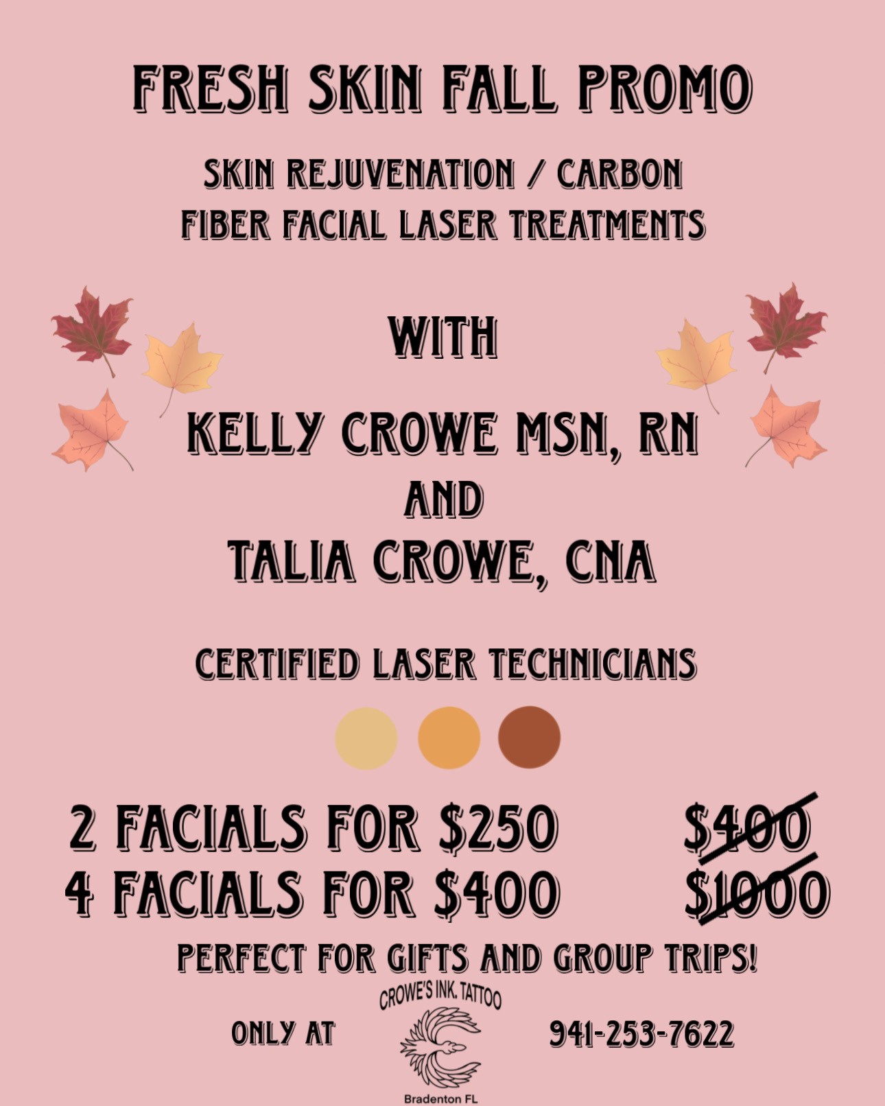 Fresh Skin Carbon Faciial Special Deals Autumn Promotion in Bradenton